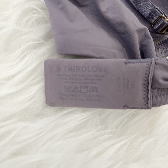 ThirdLove 24/7 Seamless Stripe Plunge Bra Purple Size 36C FLAW - Picture 3 of 6